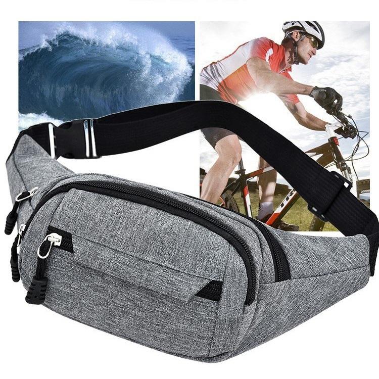 Waterproof Multi Pocket Chest Bag For Sports - Black