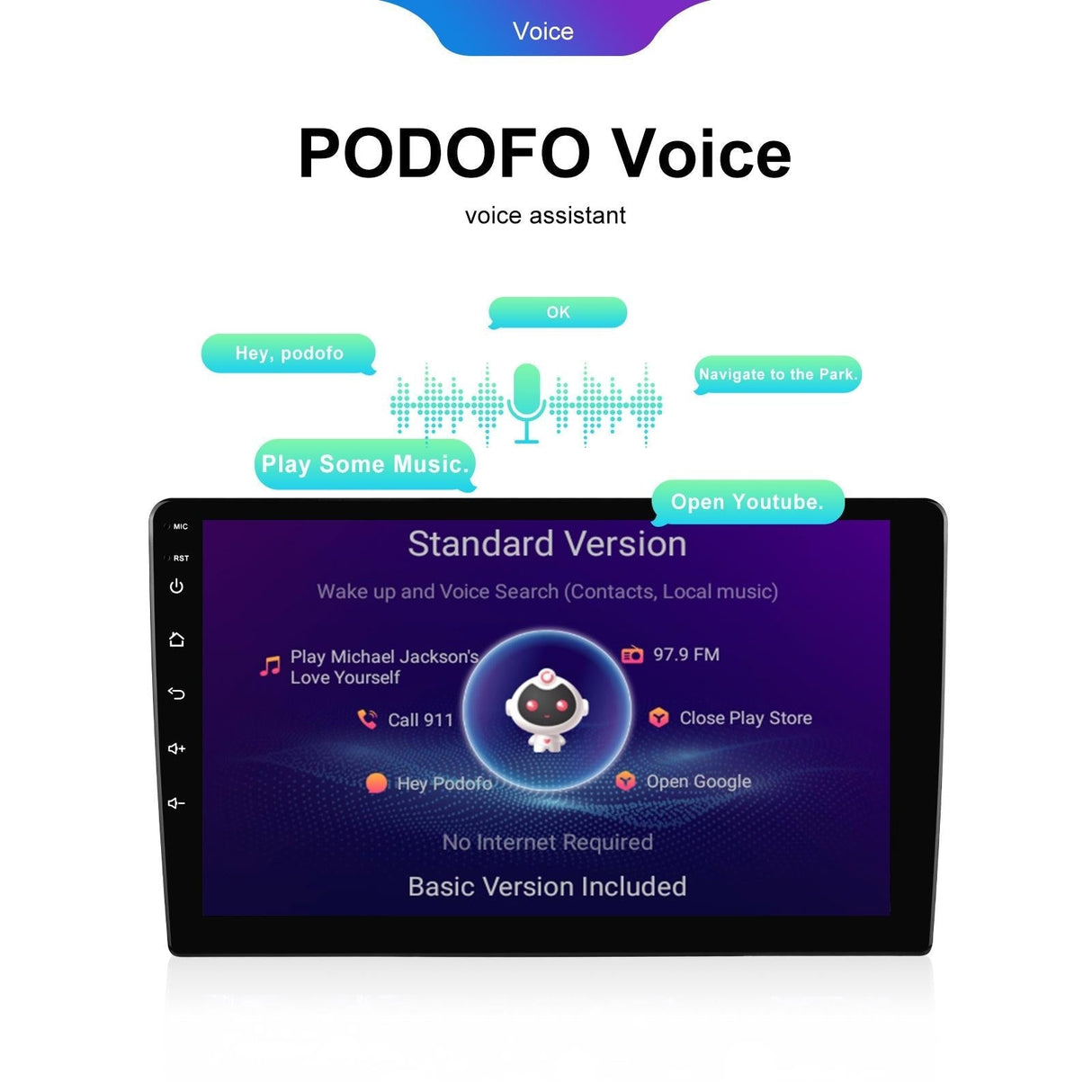 6 + 128G Android Car Bluetooth Player With Gps Navigation - Standard + Ahd Camera 10.1 Inch