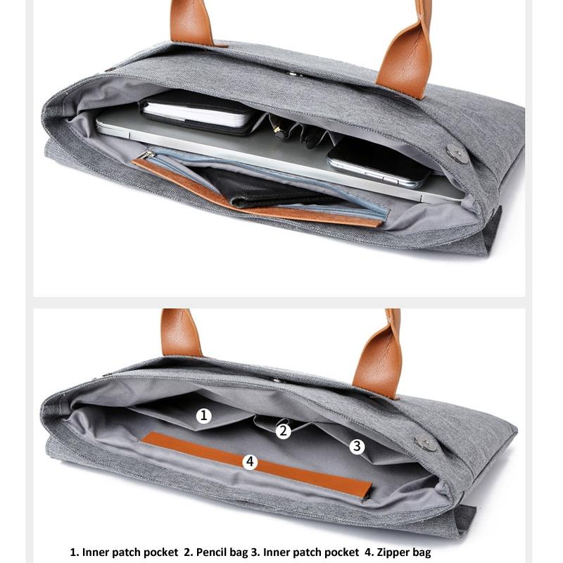 Lightweight Oxford Cloth Laptop Bag with Pu Handle - Portable - Blue - 15.6 Inch