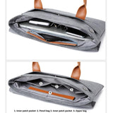 Lightweight Oxford Cloth Laptop Bag with Pu Handle - Portable - Blue - 15.6 Inch - Close-Up Angle