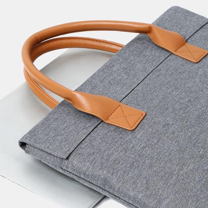 Lightweight Oxford Cloth Laptop Bag with Pu Handle - Portable - Blue - 15.6 Inch