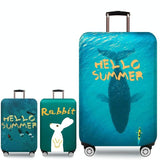 Protective Cover for Trolley Luggage - Durable and Dustproof - Large Size - Deep Sea Whale - L