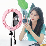 7.9 Dual Colour Led Ring Light with Usb Dimmable for Vlogging and Photography - Black - Low Angle