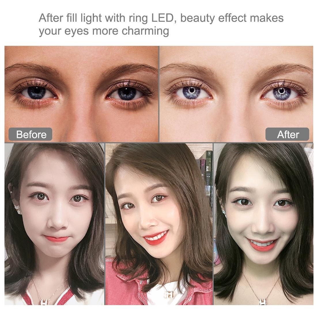 7.9 Dual Colour Led Ring Light with Usb Dimmable for Vlogging and Photography - Black