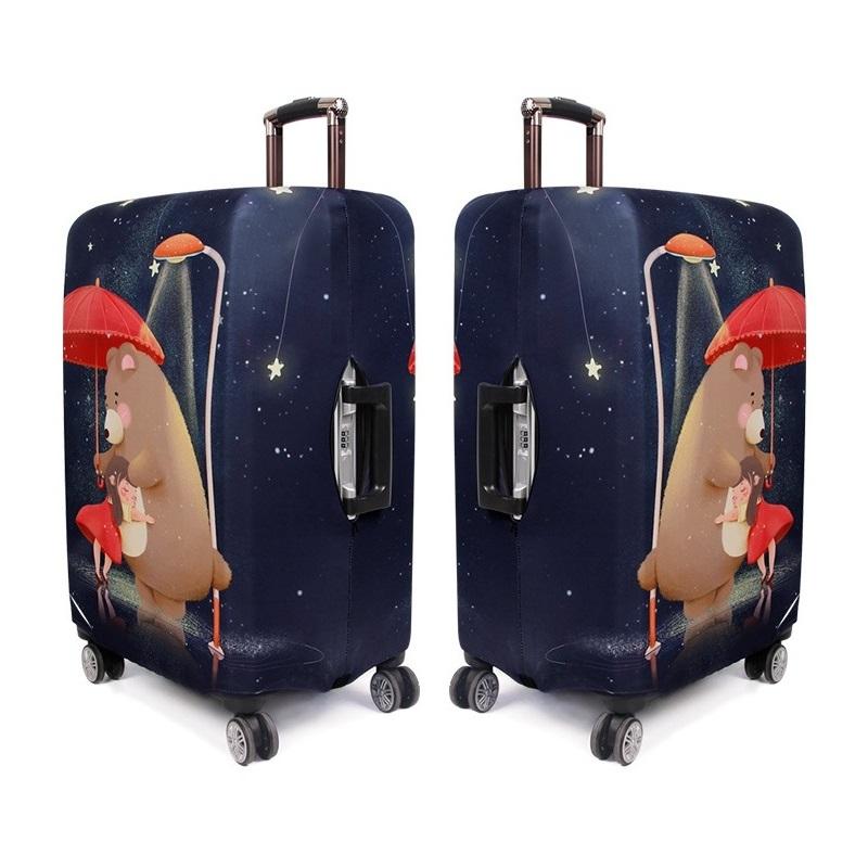 Large Elastic Dustproof Luggage Cover - Durable and Protective - Bear Girl