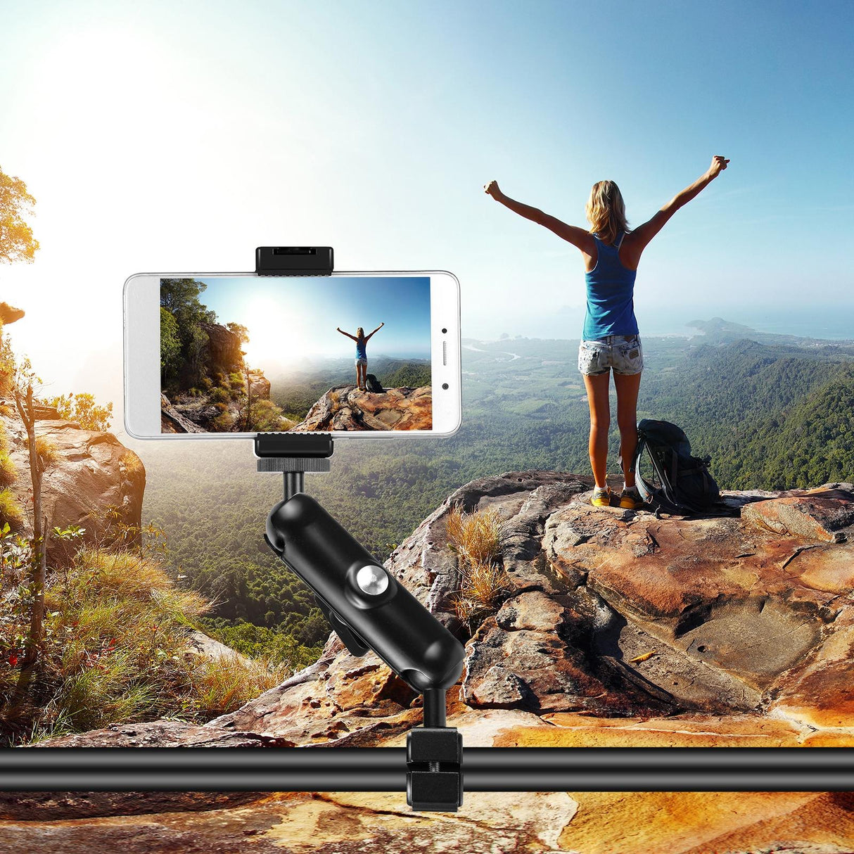 Universal Rearview Mirror Mount for Action Cameras 16.5 x 5.5cm / 6.5 x 2.0 Inch