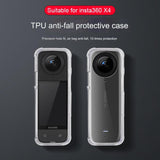 Clear Soft Tpu Protective Case for Insta360 X4 - 1.5mm Thickness - Clear Black - With Neck Strap