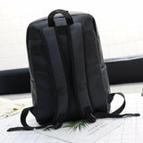 Men Casual Leather Shoulder Bag - Brown - Top-Down View