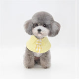 Pet Shawl Scarf Saliva Towel Dog Clothes Accessories - Size L - Yellow - Low Angle