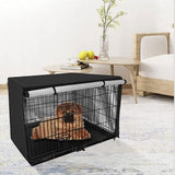 Outdoor Pet Cage Cover - Oxford Cloth Dustproof Rainproof Sunscreen - 94x61x63.5cm - Black