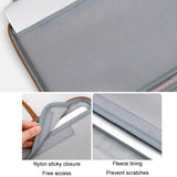 Waterproof Leather Computer Bag - 15 / 15.6 / 16 Inches Fully Open & Portable - Gray Black - Rear View
