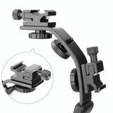 Aluminum L-Shaped Flash Bracket Camera Holder - Black - Rear View