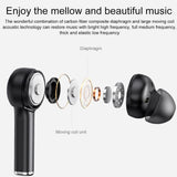 Wireless Bluetooth 5.0 Earphone with Digital Display and Noise Reduction - Black - 45-Degree Angle