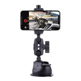 Single Suction Cup Arm Phone Mount with Connecting Rod - Front View