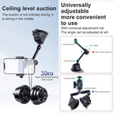 Single Suction Cup Arm Phone Mount with Connecting Rod - Rear View
