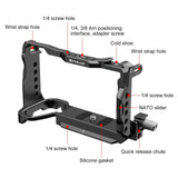 Metal Camera Cage Stabilizer For Sony A6700 - Black - 45-Degree Angle