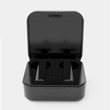 Wireless Dual Mic Noise-cancelling Earbuds with Charging Case - Black - Front View