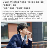 Wireless Dual Mic Noise-cancelling Earbuds with Charging Case - Black - 45-Degree Angle