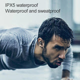 Wireless Sports Bluetooth Earphones - Binaural Stereo 5.0 - Black - Top-Down View
