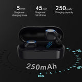 Wireless Sports Bluetooth Earphones - Binaural Stereo 5.0 - Black - Close-Up Angle
