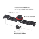 Triple Cold Shoe Bracket Mount - Black - Top-Down View