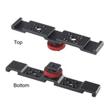 Triple Cold Shoe Bracket Mount - Black - Close-Up Angle