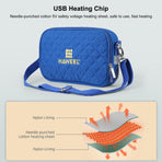 Small Messenger Bag With Tablet And Phone Warmer - Black