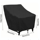 Waterproof Oxford Cloth Furniture Set Cover - Protects Outdoor Table and Chairs - 102x79x70cm - Black - Side View