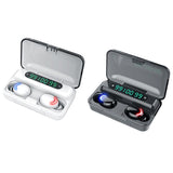Wireless Noise-cancelling Earbuds with Triple Display - Black - Side View
