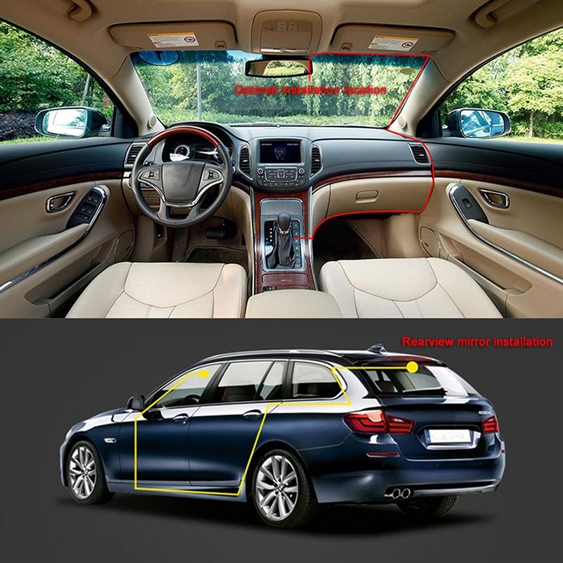 Black A2 Triple Lens Car Dash Camera Recorder