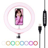 10.2 Usb Led Ring Light with 10 Modes Cold Shoe Tripod & Phone Clamp - Black - Extra Image