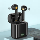 Waterproof Bluetooth Earphones with Digital Display - Black - Side View
