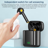 Waterproof Bluetooth Earphones with Digital Display - Black - 45-Degree Angle