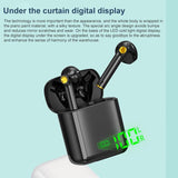 Waterproof Bluetooth Earphones with Digital Display - Black - Rear View
