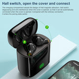 Waterproof Bluetooth Earphones with Digital Display - Black - Low Angle