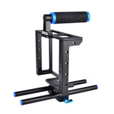 Protective Dslr Camera Cage With Stabilizer And Top Handle - Black