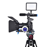 Protective Dslr Camera Cage With Stabilizer And Top Handle - Black - Top-Down View