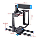 Protective Dslr Camera Cage With Stabilizer And Top Handle - Black