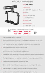 Video Camera Cage Stabilizer With Handle for Canon R5 / R6