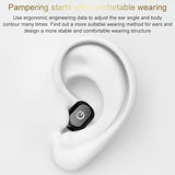Wireless Bluetooth 5.0 Single In-ear Earphone - Black - Top-Down View