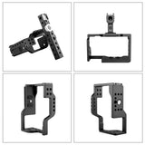 Video Camera Cage Stabilizer With Handle - Black for Sony A6600 - Rear View