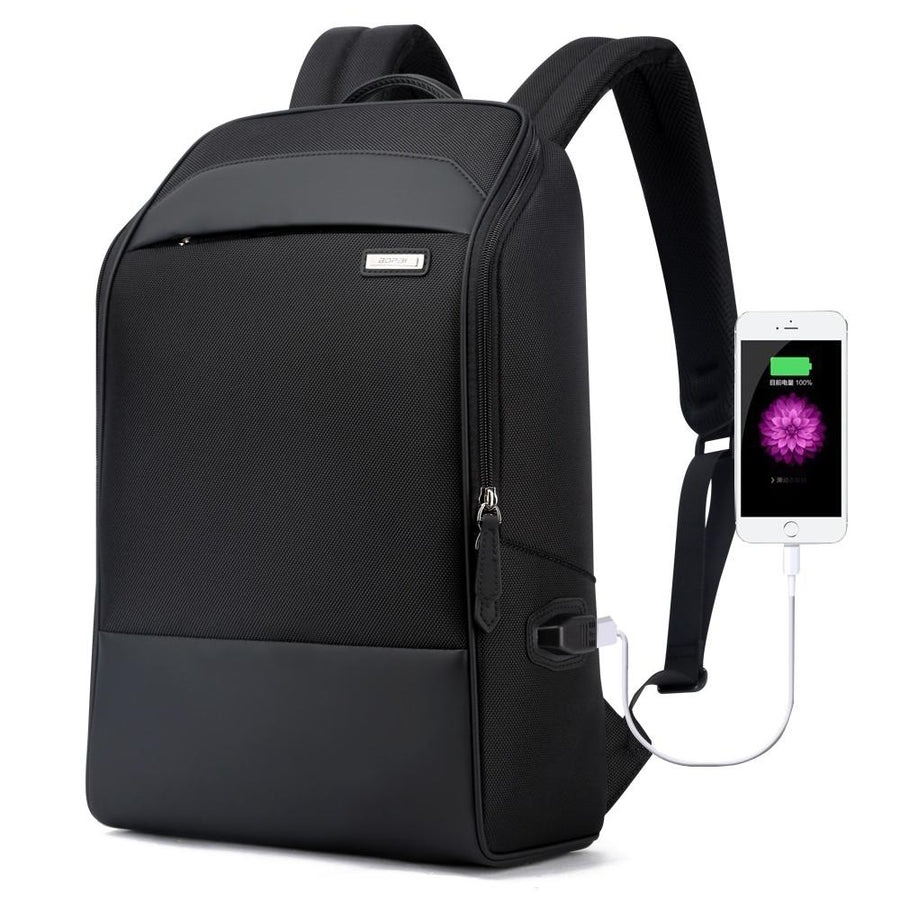 Waterproof Anti-Theft Usb Shoulder Bag - Large Capacity - Black