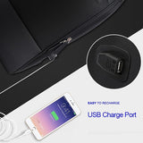 Waterproof Anti-Theft Usb Shoulder Bag - Large Capacity - Black - Top-Down View