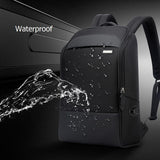 Waterproof Anti-Theft Usb Shoulder Bag - Large Capacity - Black - 45-Degree Angle
