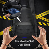 Waterproof Anti-Theft Usb Shoulder Bag - Large Capacity - Black - Close-Up Angle
