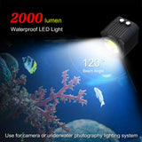 60m Waterproof Led Diving Light for Gopro Hero 12 - Perfect for Underwater Photography - Rear View