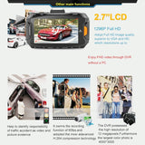 2.7 Lcd Car Dvr Camera with 170 Degree Wide Angle 2304 x 1296p Hd Screen - Close-Up Angle