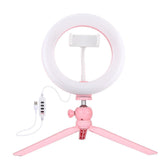 7.9 Led Ring Light with Tripod and Phone Clamp - 3 Modes Dimmable Dual Colour Temperature - Black