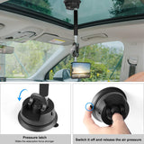 Magnetic Car Mount with Suction Cup Arm and Phone Clamp - Close-Up Angle