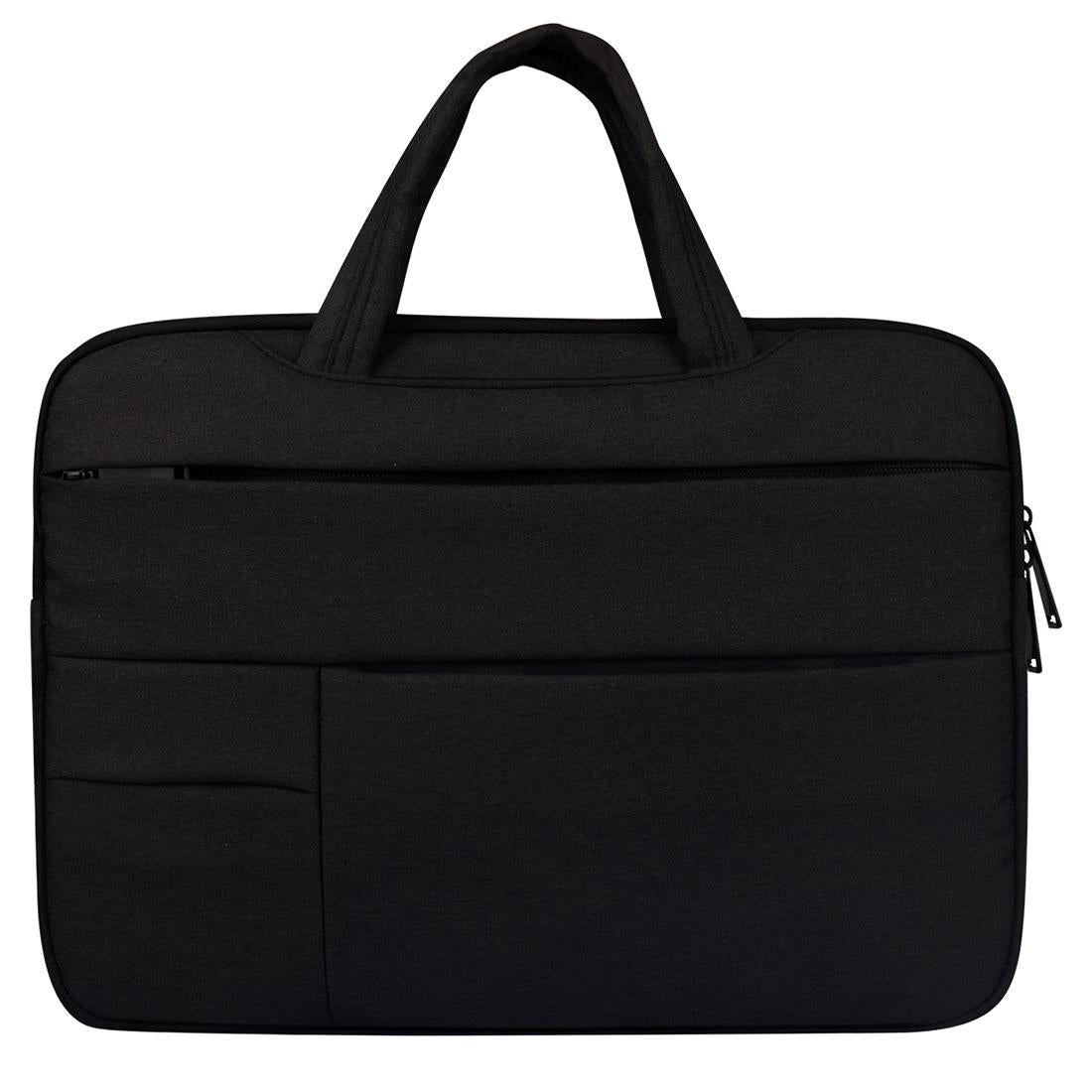 15.6 Inch Laptop Tablet Bag with Multiple Pockets and Soft Oxford Cloth Handle - Black